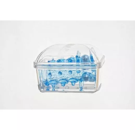 Голубая насадка на фаллос с шипами и бусинами