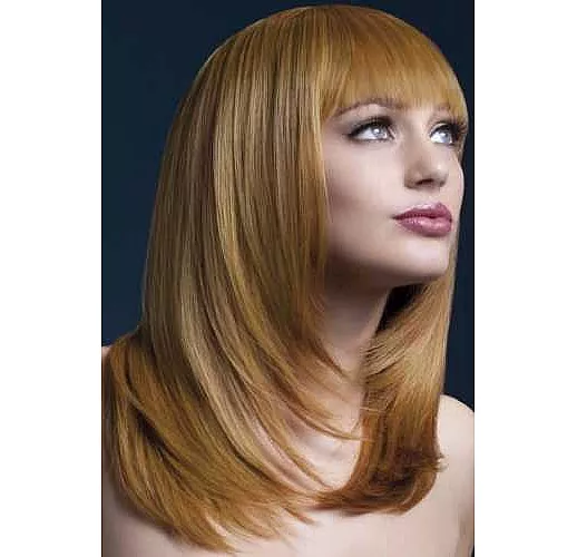 Рыжеватый парик со стрижкой лесенкой