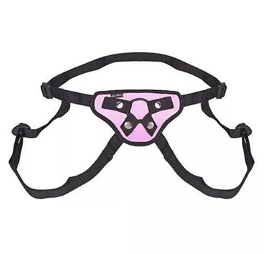 Черно-розовые трусики для страпона