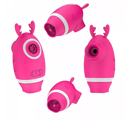 Многофункциональный розовый стимулятор-оленёнок 3-в-1