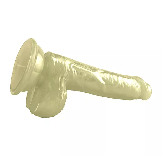 Перламутровый золотистый дилдо Pearl "Mabe" на присоске - 20,5 см.
