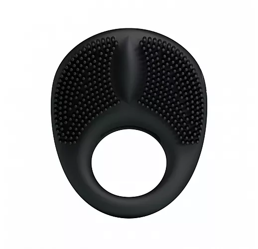 Силиконовое эрекционное кольцо Baile "Thorns" с вибрацией и «клиторальной щёточкой»