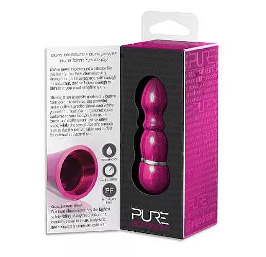 Алюминиевый рельефный вибратор PINK SMALL - 7,5 см.