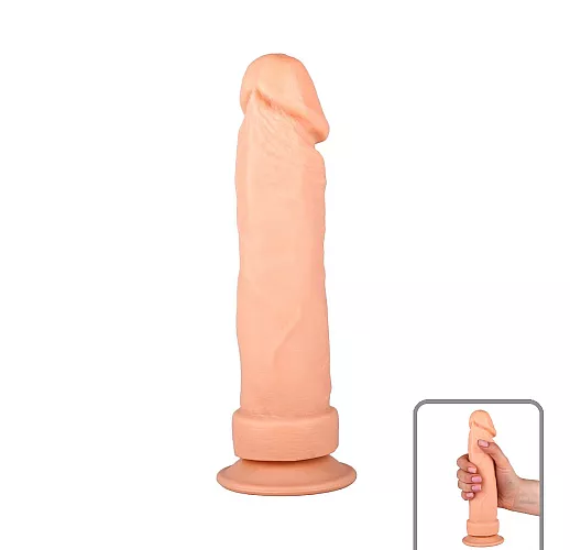 Гелевый фаллоимитатор без мошонки на присоске - 20,5 см.