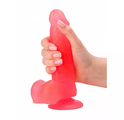 Розовый гелевый дилдо на присоске - 16,5 см.