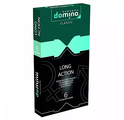 Презервативы Domino Classic "Long Action" с пролонгирующим эффектом - 6 шт.