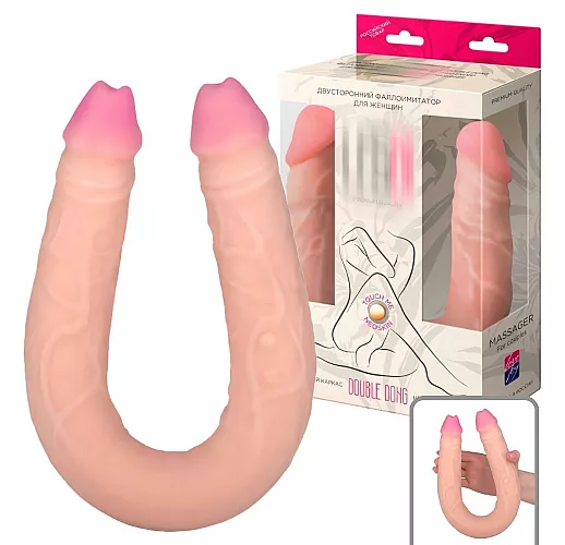 Двусторонний фаллоимитатор из киберкожи "NeoSkin" - 49,5 см.