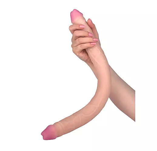 Двусторонний фаллоимитатор из киберкожи "NeoSkin" - 49,5 см.