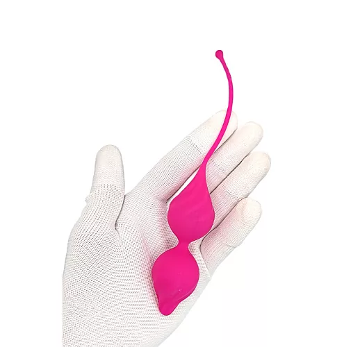 Гладкие силиконовые вагинальные шарики "Cosmo" со смещенным центром тяжести - 60 грамм, ⌀ 3 см.