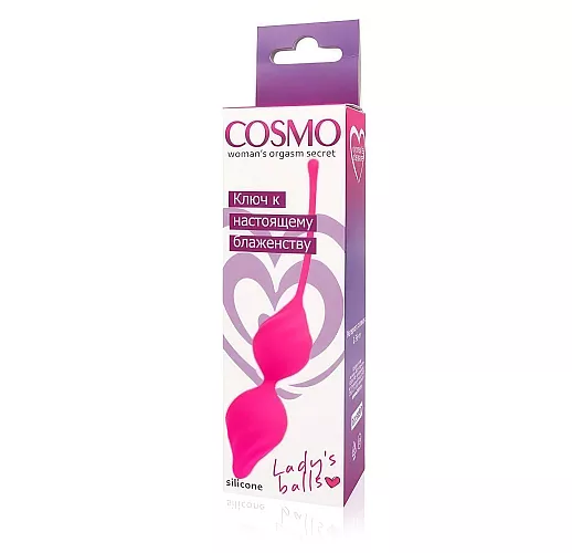 Гладкие силиконовые вагинальные шарики "Cosmo" со смещенным центром тяжести - 60 грамм, ⌀ 3 см.