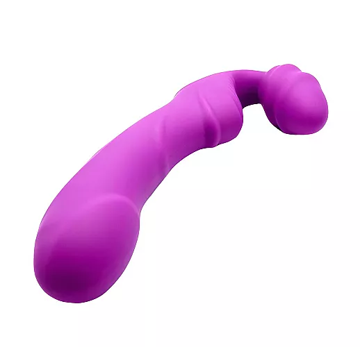 Силиконовый безремневой страпон Cosmo с 9 режимами вибрации, 2 вибромоторами, пультом ДУ, IPX7 и USB