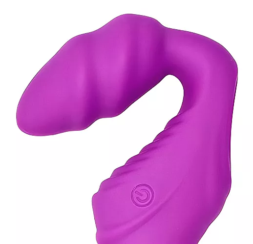 Силиконовый безремневой страпон Cosmo с 9 режимами вибрации, 2 вибромоторами, пультом ДУ, IPX7 и USB