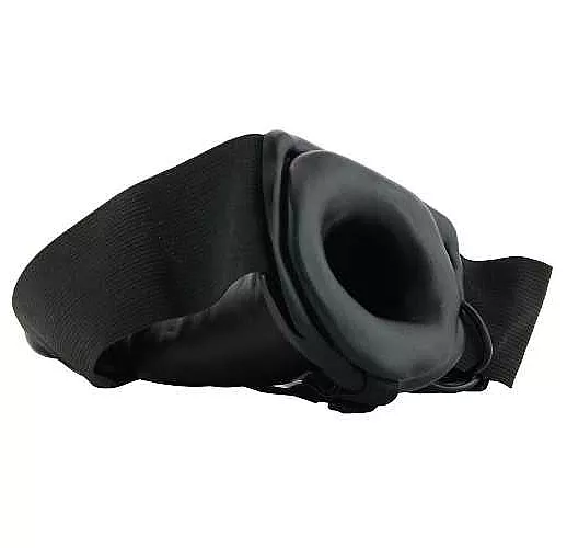 Полый страпон с двумя отростками и вибрацией Unisex Vibrating Hollow Strap-On Double Penetrating Dildo - 17,8 см.