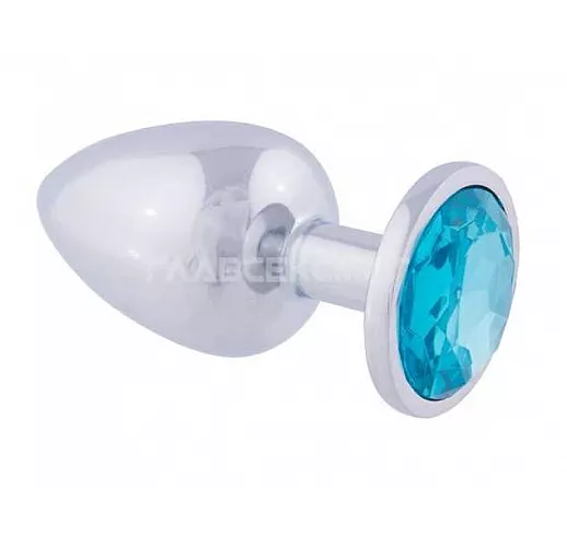Серебристая анальная втулка с голубым кристаллом - 8,2 см. Серебристая анальная втулка с голубым кристаллом - 8,2 см.