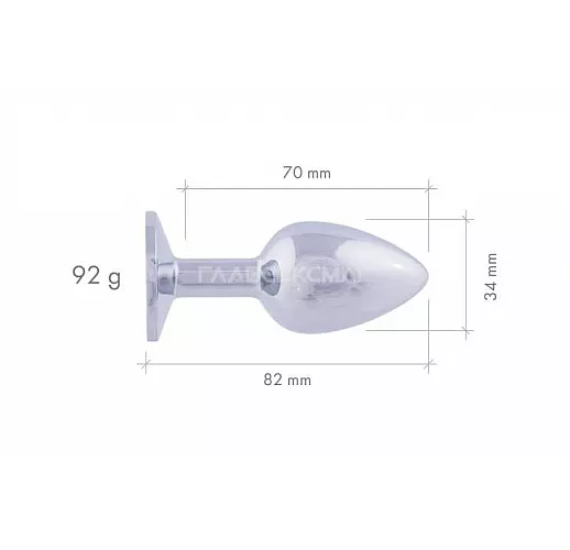 Серебристая анальная втулка с голубым кристаллом - 8,2 см. Серебристая анальная втулка с голубым кристаллом - 8,2 см.