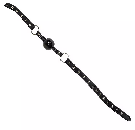 Чёрный кляп-шар Party Hard "Bare" с брутальными металлическими шипами