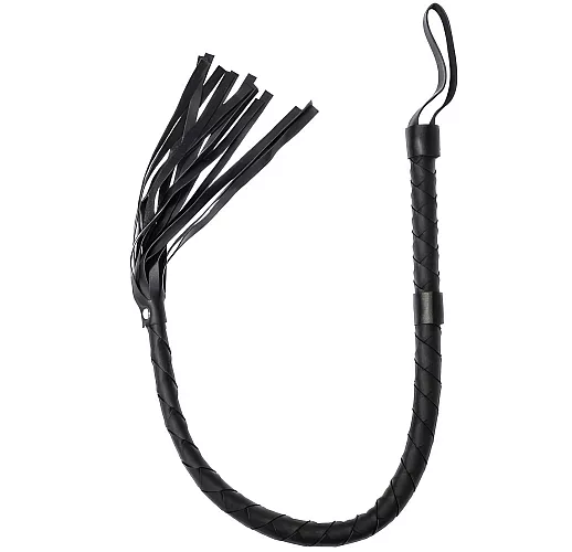 Большой чёрный кнут Party Hard "Royal" для истинного господина - 85 см.