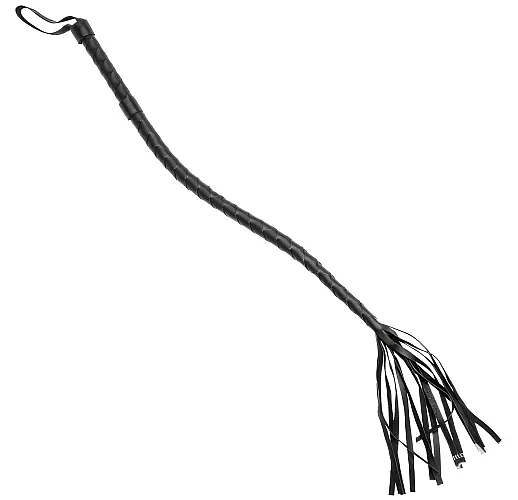 Большой чёрный кнут Party Hard "Royal" для истинного господина - 85 см.