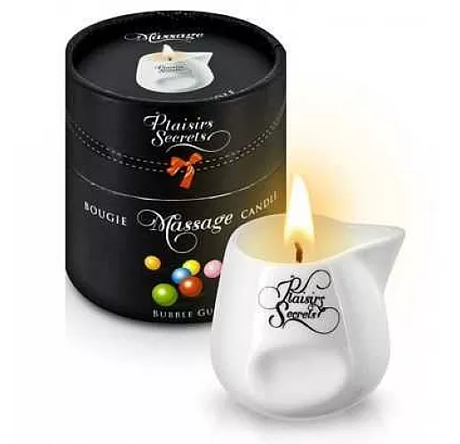 Массажная свеча с ароматом бубль-гума Bougie de Massage Gourmande Bubble Gum - 80 мл.