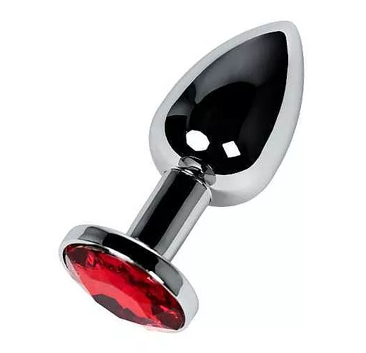 Большая серебристая коническая анальная пробка с красным кристаллом - 7,2 см. Большая серебристая коническая анальная пробка с красным кристаллом - 7,2 см.