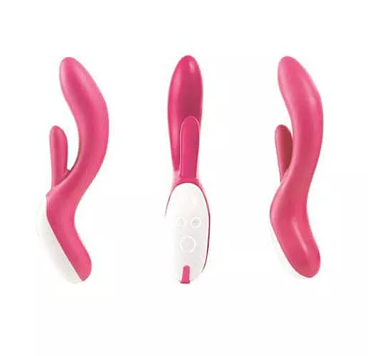 Розовый вибратор Nexus Bisous c ротацией - 23 см.