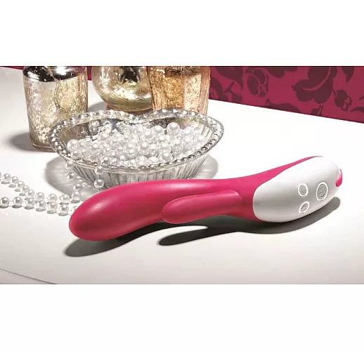 Розовый вибратор Nexus Bisous c ротацией - 23 см.