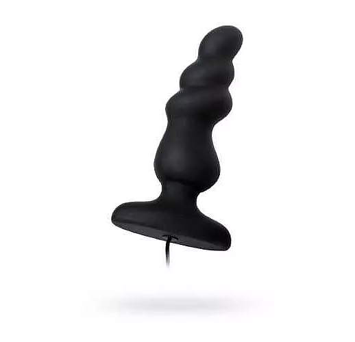 Чёрная анальная втулка Whirlwind D-PENG с пультом - 12,2 см.