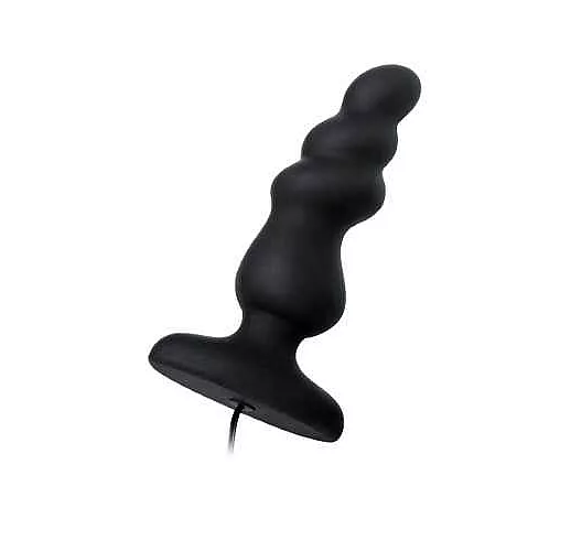 Чёрная анальная втулка Whirlwind D-PENG с пультом - 12,2 см.