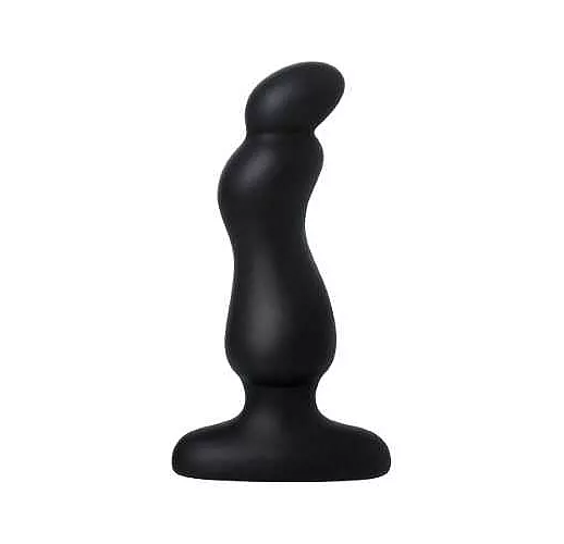 Чёрная анальная втулка G Point D-PENG с пультом - 12,3 см.