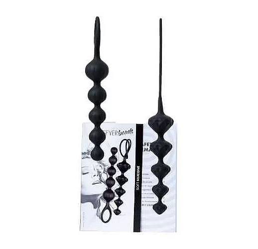 Набор из 2 чёрных анальных цепочек Satisfyer Love Beads