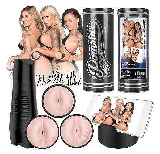 Мастурбатор PORNSTAR с 3 рукавами-анусами