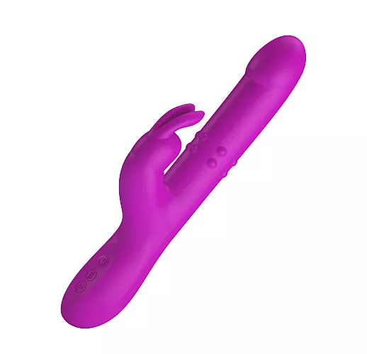 Фрикционный вибратор Baile "Reese" с фрикциями и вращением, 12 режимов вибрации, IPX6, USB - 24 см.