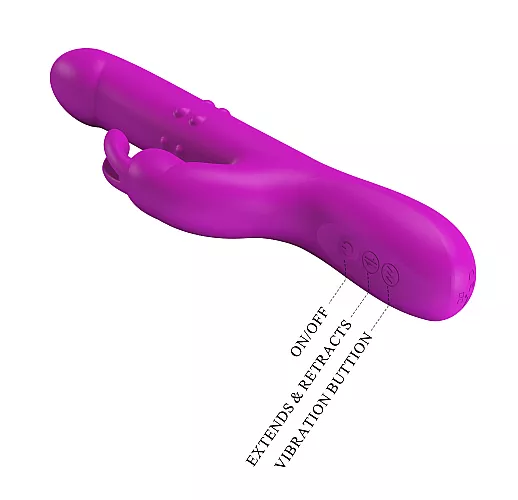 Фрикционный вибратор Baile "Reese" с фрикциями и вращением, 12 режимов вибрации, IPX6, USB - 24 см.