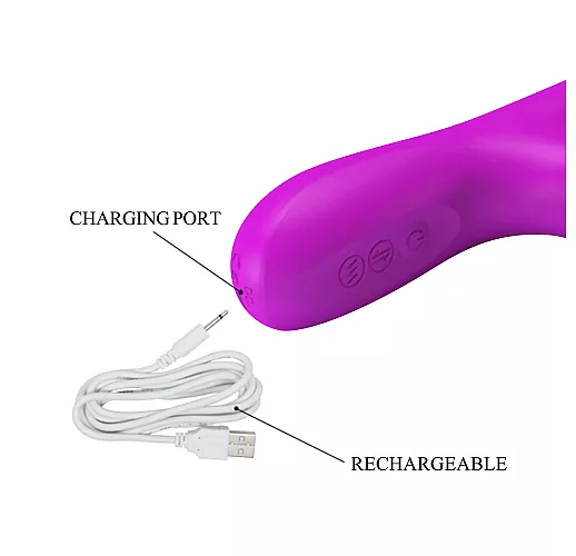 Фрикционный вибратор Baile "Reese" с фрикциями и вращением, 12 режимов вибрации, IPX6, USB - 24 см.