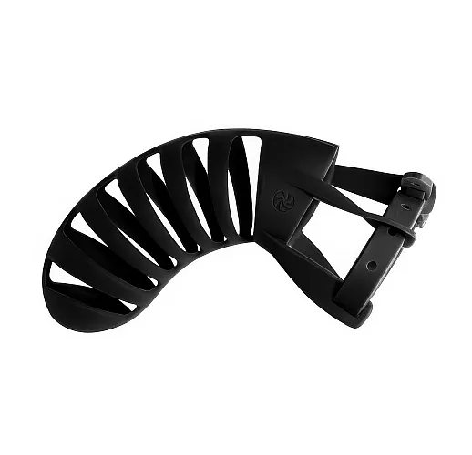 Силиконовый мужской пояс верности Party Hard "Romello Black" с замками «Ziplock» - 12,5 см.