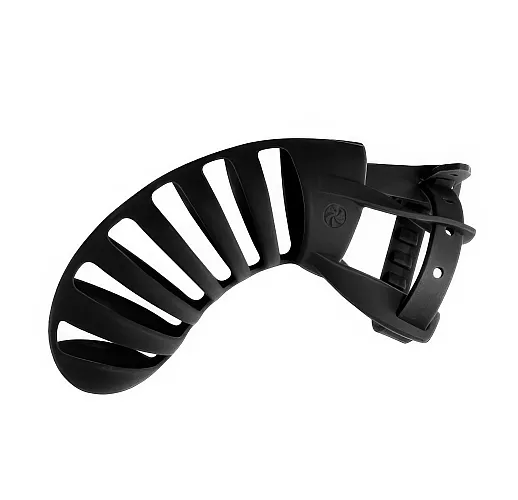 Силиконовый мужской пояс верности Party Hard "Romello Black" с замками «Ziplock» - 12,5 см.