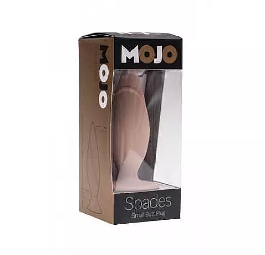 Анальная пробка на присоске MOJO SPADES SMALL телесного цвета - 8,5 см.