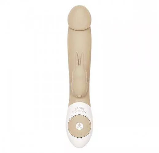 Телесный вибратор с клиторальным кроликом Realistic Rabbit