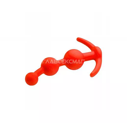 Оранжевая анальная цепочка из 3 звеньев - 13 см. Оранжевая анальная цепочка из 3 звеньев - 13 см.