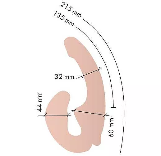 Телесный анатомический страпон с вибрацией