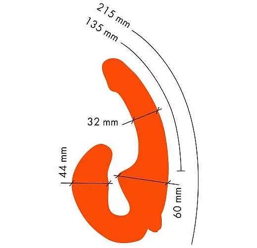 Оранжевый анатомический страпон с вибрацией Оранжевый анатомический страпон с вибрацией