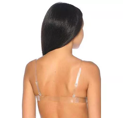 Силиконовый бюстгальтер-невидимка с эффектом пуш-ап на бретелях A прозрачный