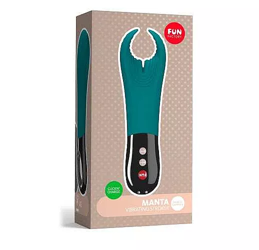 Бирюзовый фаллостимулятор Manta с вибрацией