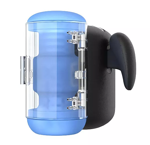 Автоматический робот-мастурбатор Amovibe "Black Knight" c фрикциями, вибрацией, нагревом, IPX6, USB