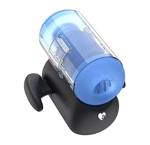 Автоматический робот-мастурбатор Amovibe "Black Knight" c фрикциями, вибрацией, нагревом, IPX6, USB