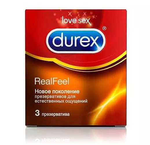 Презервативы Durex RealFeel для естественных ощущений - 3 шт.