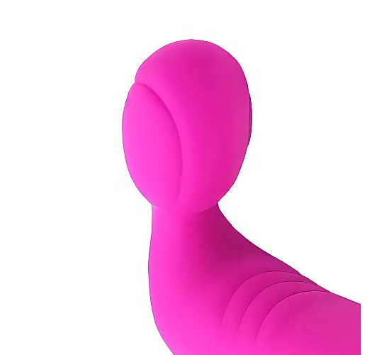 Силиконовый безремневой страпон Cosmo "Lady's Secret" с вибрацией и рельефом - 18 см.