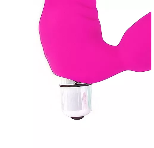 Силиконовый безремневой страпон Cosmo "Lady's Secret" с вибрацией и рельефом - 18 см.