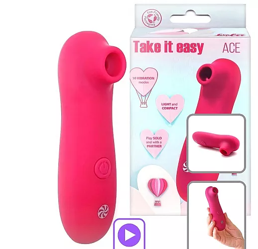 Вакуумно-волновой стимулятор клитора Take It Easy "Ace Wine" c soft-touch покрытием, 10 режимов