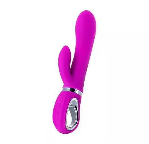 Лиловый вибратор с клиторальным стимулятором JOS JOLY - 19,6 см.